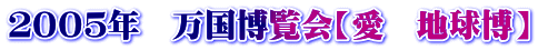 ２００５年　万国博覧会【愛　地球博】